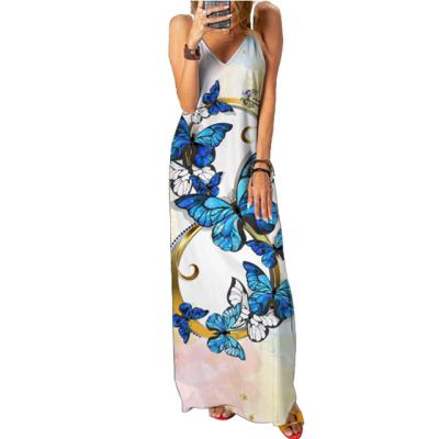 China High Quality Washable Women Summer Long Beach Sexy Sundresses Maxis Printed Beach Maxi Dress for sale