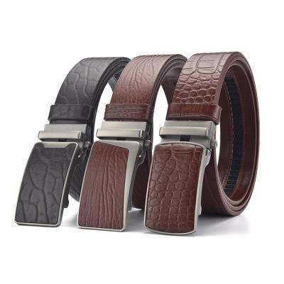 China Comfortable Men's Belts OEM Wholesale New Fashion Alloy Genuine Leather Automatic Belt Buckles for sale