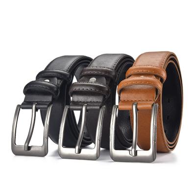 China 2021 Factory Supply Metal Buckle Metal PU Belt Good Quality Men Comfortable Pin Buckle Belt 2021 for sale