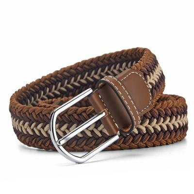 China Comfortable men's cloth belt is popular in many colors jeans belt high quality woven belt for sale