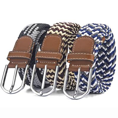 China Popular New Fashion Canvas Men's Popular High Quality Casual Braided Elastic Belts Comfortable And Customized Buckle Wholesale Manufacturer for sale