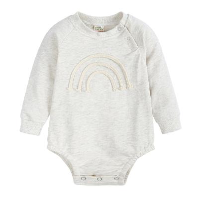 China Gray Baby Clothing Snap Button Manufacturer Supply Casual Infant Warm Baby Rompers Lightweight Baby Onesie for sale