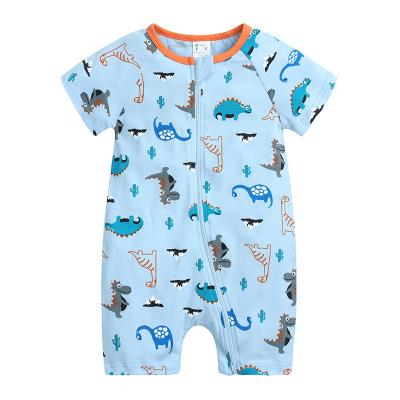 China Hot Cute Infant Infant Rompers Baby Boy Pattern Blue Infant Casual Rompers CIA Dinosaur Rompers Baby Jumpsuit for sale