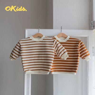 China Wholesale Infant Baby Infant Top Stripe Elastane&Cotton Clothing Long Sleeve Baby Sweater for sale