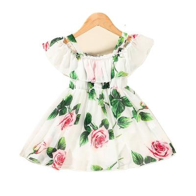 China Wholesale Anti-static Infant Chiffon Froal Skirt Wholesale Toddler Summer Designs Lovely Fashion Baby Dresses for sale