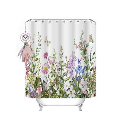 China Durable Polyester Marble Pattern Shower Curtain Bathroom Accessories Waterproof Elegant Shower Curtain for sale