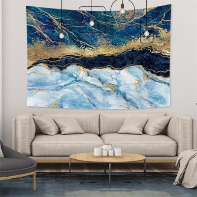 China Flowing Gold Coastal River Sizes All Customized Wall Tapestries Marble Aesthetic Hanging Tapestry Room Decor for sale