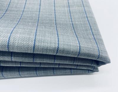 China Antistatic Popular High Quality Yarn Dyed Stripe Stripe TR Material Polyester Viscose Mens Twill Suit Fabric for sale