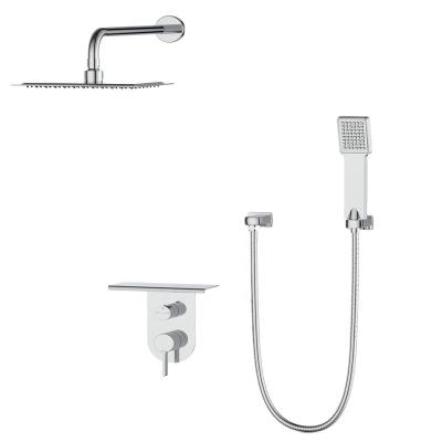 China Bathroom Thermostatic Bath China Control Ware Shower Set Faucet Modern Brass Wall Mounted Concealed Sanitary Kit for sale