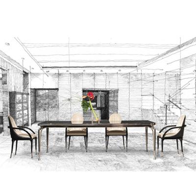 China Other Italian Luxury Dining Table Sets Modern Rectangle Shape Marble Dining Table For 6 Chairs for sale