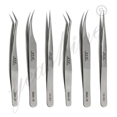 China High Quality Custom Volume Extension Anti-static Beauty Care Makeup Tools Stainless Steel Eyelash Permanent Lash Tweezer Tool for sale