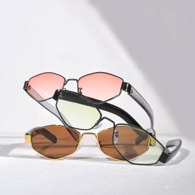 China European American retro diamond small polygonal frame multicolor UV400 sunglasses for sale