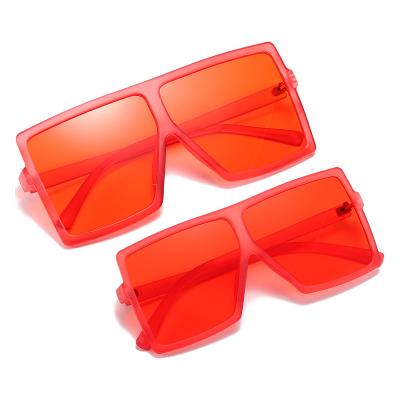 China 2021 high quality new parent-child box sunglasses street big suit fashion pulling color personalized sunglasses for sale