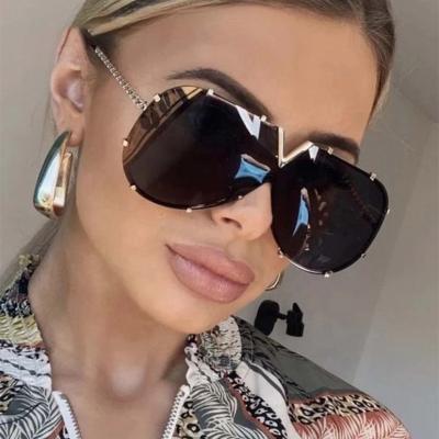 China Fashion sunglasses tend V8 unisex sunglasses shape style glass personality one-piece sunglasses for sale