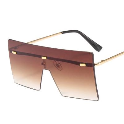 China Fashion Sun Glasses Eyewear 9077 Women Sun Glasses Oversized Square Square Rimless Sunglasses for sale