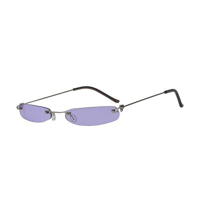 China Fashion sunglasses 2019 new tiny sunglasses models of the smallest of rectangle frames unisex rimless sunglasses for sale