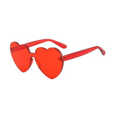 China Fashion Sunglasses Women Rimless Heart Lens Transparent Clear Sunglasses for sale