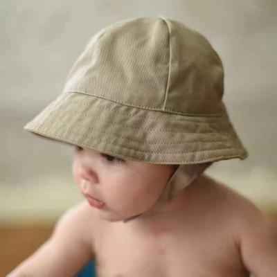 China Wholesale Quality Cotton Toddler Anti UV Summer 6 Panels Spring Sun Hats Baby Kids Child Girl Boy Bucket Hats With Chin Ribbon for sale