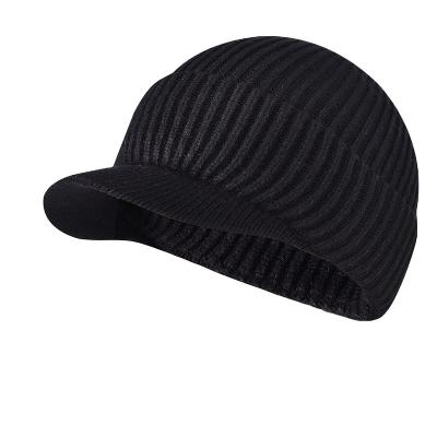 China New Autumn Winter Fashion COMMON Stripped Pattern Knitted Baseball Cap For Women for sale