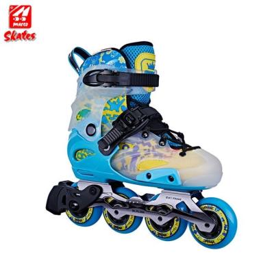 China Aluminum Happy Star Fashion Professional Bottom Plate Metal Roller Roller Blades Polyurethane Guts New Design 76Mm Inline Stripes Bearings Breathable Ride for sale