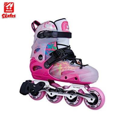 China Metal Aluminum Base Plate Professional Manufacturers Kids Shoes High Quality PU Rollers New Adjustable Girls Inline Roller Skates for sale