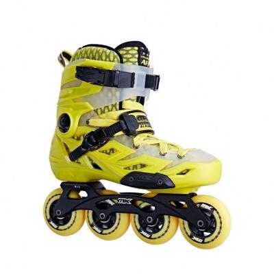 China Metal Aluminum Baseplate Jumping Off Road Integrated Detachable Safety Roller Wheel Sports Quad Flashing Speed ​​Skates Shoes for sale