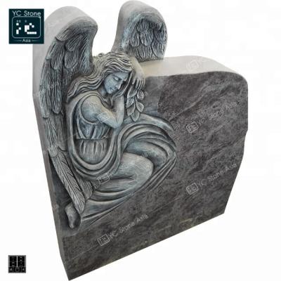 China Cheap Gray Granite Angel Tombstone Angel Tombstone Modern Monument Headstone Angel Headstones for sale