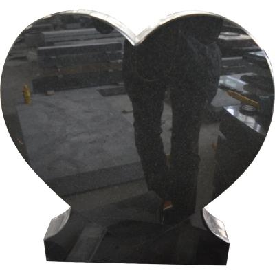 China Minimalist Shanxi Black Heart Headstone Granite Headstone For Memorial for sale