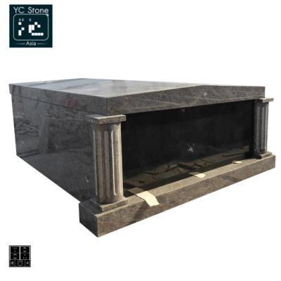 China Dark Gray Tombstone Granite Marble Monument Gravetone Kerbset Vietnam Cheap Granite Kerbset Muslim Mausoleums G654 for sale