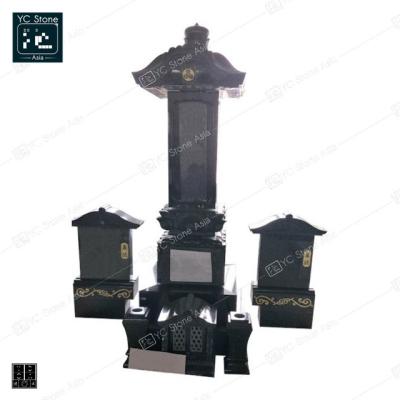 China Cheapest Modern Black Impala Granite Cemetery Mausoleums Cemetery Mausoleums Japan Tombstone And Memorial Monument for sale