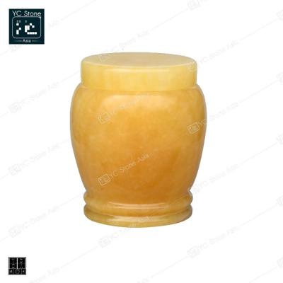 China European YC Style ASIA STONE: Low Price Yellow Onyx/Natural Marble/Granite, Cremation Urn for Human Ashes or Your Dear Pet Best Friend for sale