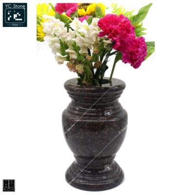 China Granite YC Brown Granite STONE Vases For Grave Monument Tombstone Vases for sale