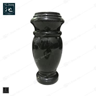 China Factory Price China European Style Cheap Black Granite Vase Cemetery Vase for sale