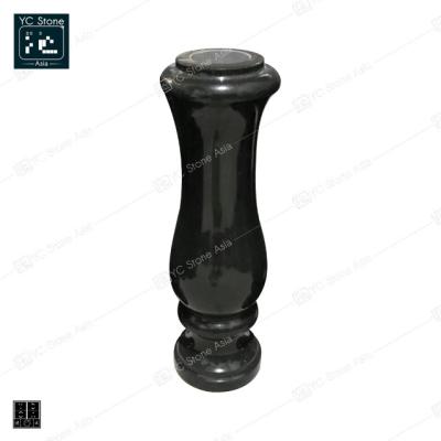 China Special Price Black China Granite Stone Romania Monument Decoration Cemetery Cemetery Vase for sale