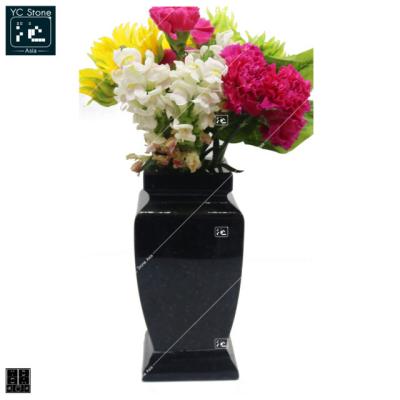 China BLACK EUROPEAN YC STONE ASIA Granite Square Memorial Solemn Vases for sale