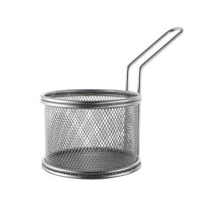 China Round 201French Mini Fry Basket Sustainable Western Restaurant Kitchen Stainless Steel for sale