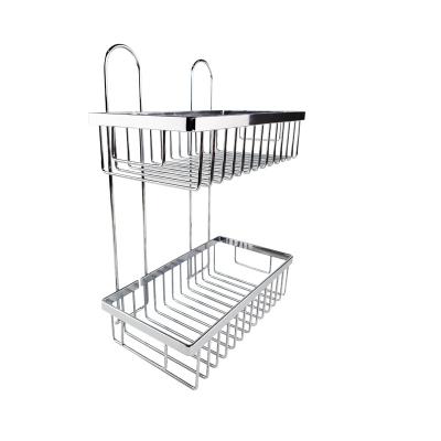 China Sustainable Double Cabinet Basket Stainless Steel Rack Rectangular Kitchen Storage Basket for sale