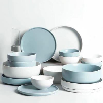 China High Quality Viable Dinnerware Solid Color Cheap Dinner Set Porcelain For Restaurant for sale