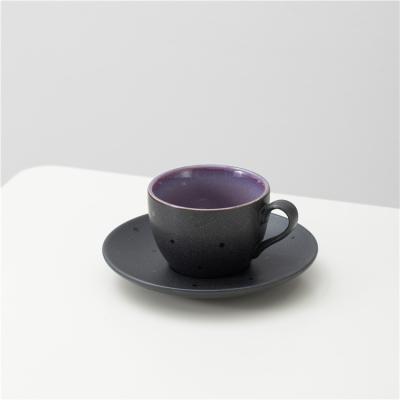 China Good quality suppliers coffee shop restaurant drinkware vintage style viable tea cafe ceramic cups with saucer for sale