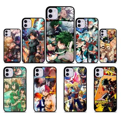 China Anti-Fall Classic Japanese Anime My Hero Academia Black Rubber Phone Case For Apple Accessories iPhone 12 12Pro 12ProMax Case for sale