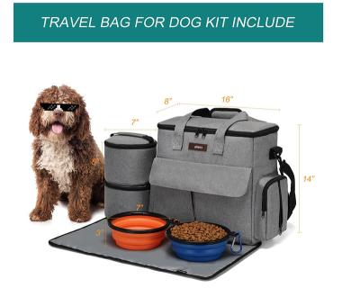 China Waterproof Pet Weekend Dog Travel Carrier Bag Tote Organizer Bag For Pets Travel Food Bag Include Food Storage for sale