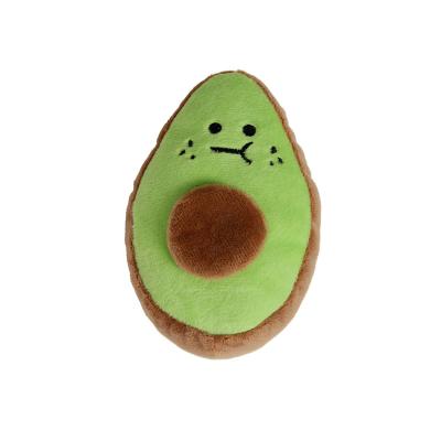 China Customized Viable Cat Dog Plush Toy Fruit Style Green Funny Pet Avocado Chew Plush Squeaky Toys for sale