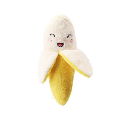 China 2023 Viable New Stuffed Animal Toy Wholesale Cartoon Cute Creativity Creativity Pet Squeak Plush Banana Dog Toy Doll for sale