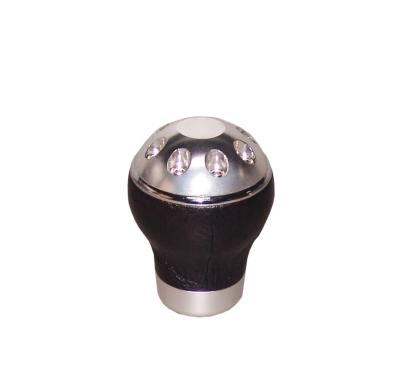 China Hot Sale Fashion Design Aluminum Car Universial Gear Knob With Leather for sale