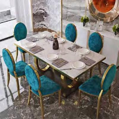 China Unique Furniture Dining Room Furniture Granite Top Foldable Luxury Home Dining Table And Chairs For Party Tables for sale