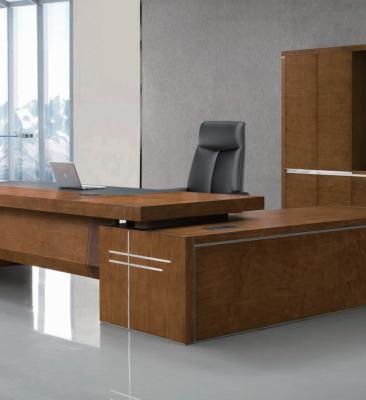 China Factory Extendable Luxury Special Veneer Office Furniture 160_320cm Modern Wooden Desk With Side Cabinet for sale