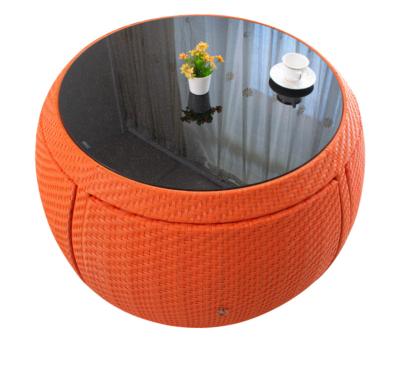 China Waterproof Door Plant Furniture Garden Sets Hidden Rattan Furniture Metal Chair Smart Round Table for Patio and Wicker Outdoor for sale