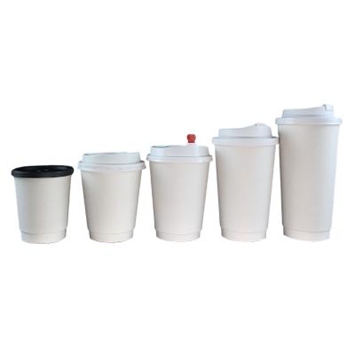 China Disposable Single Double Wall Disposable Custom Logo Paper Coffee Cups With Lids for sale