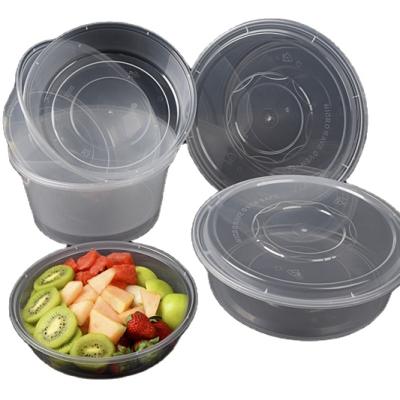 China Custom PLA Food Transparent Round Disposable Plastic Salad Bowl for sale