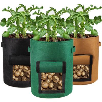 China Durable Felt Potato Grow Bag Strawberry Flowerpot Tomato Peanut Plant Grow Bag for sale